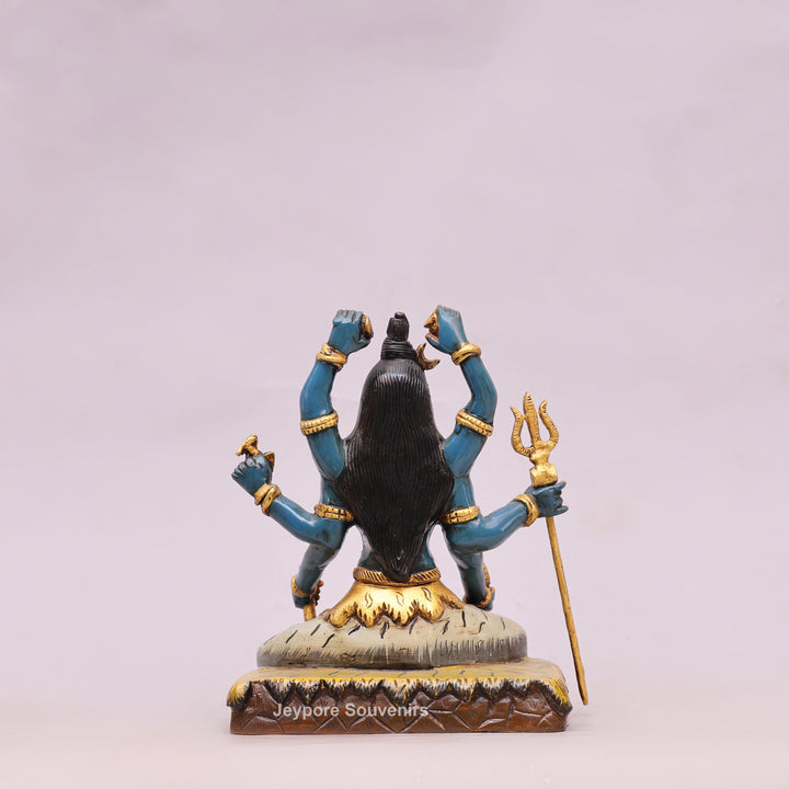 10" Handcrafted Brass Lord Shiva Statue with Hand-Painted Finish