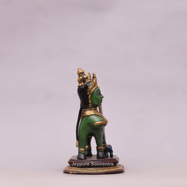 10" Handcrafted Brass Kamdhenu Cow with Calf Statue