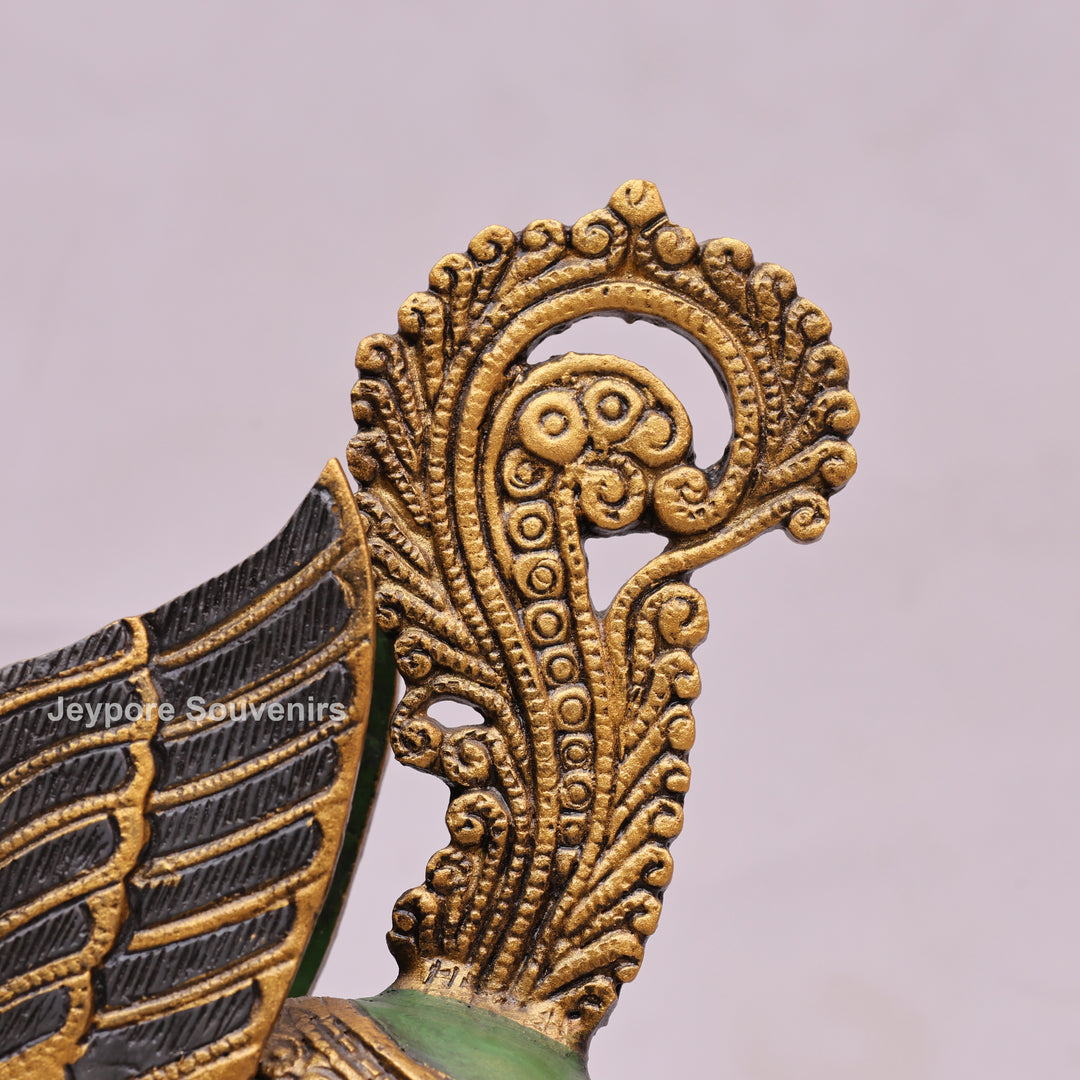 10" Handcrafted Brass Kamdhenu Cow with Calf Statue