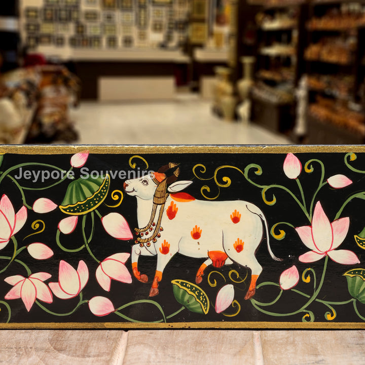 Radha Krishna Hand-Painted Pichwai Style Wall Mirror Frame
