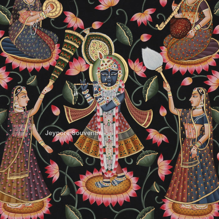 Krishna Divine Raas Leela - Pichwai Painting