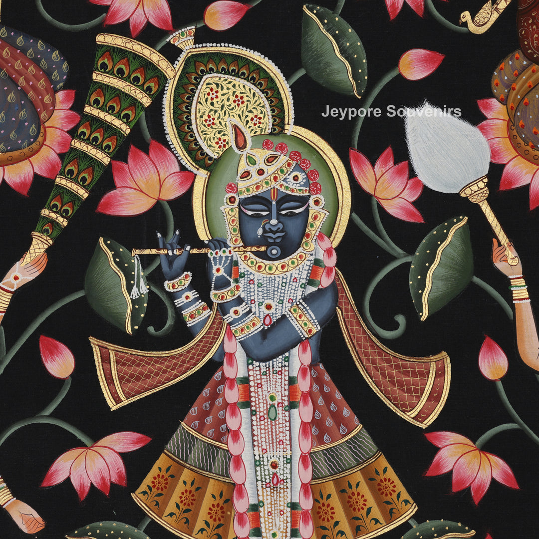 Krishna Divine Raas Leela - Pichwai Painting