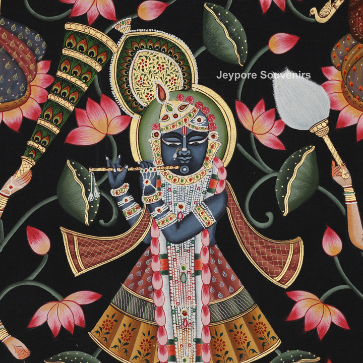 Krishna Divine Raas Leela - Pichwai Painting