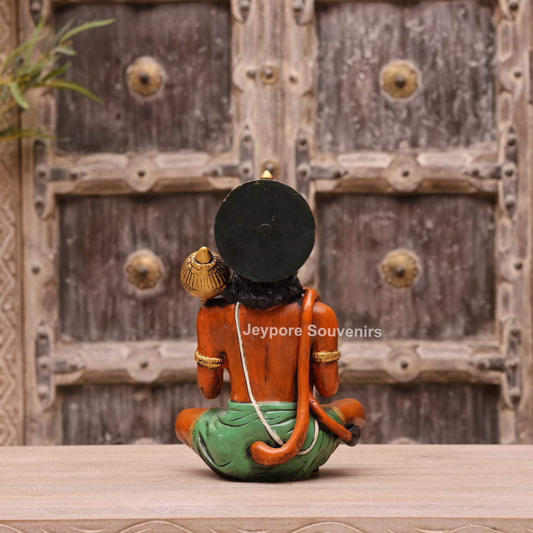 12" Handcrafted Brass Lord Hanuman Idol with Gada