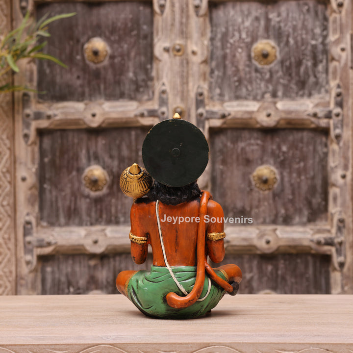 12" Handcrafted Brass Lord Hanuman Idol with Gada