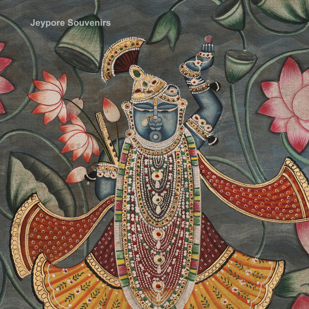 Shrinathji Lotus Garden - Pichwai Painting