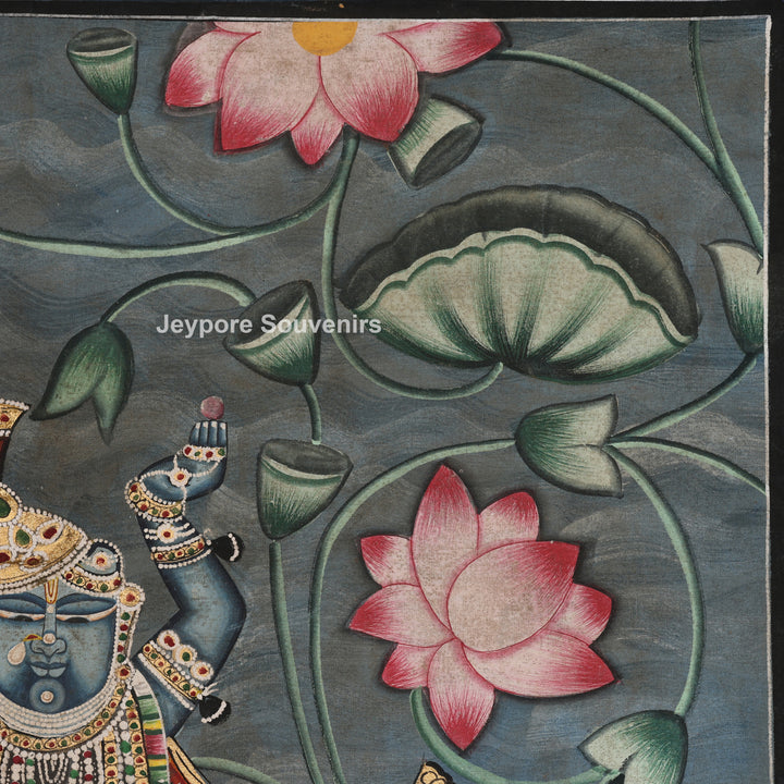 Shrinathji Lotus Garden - Pichwai Painting