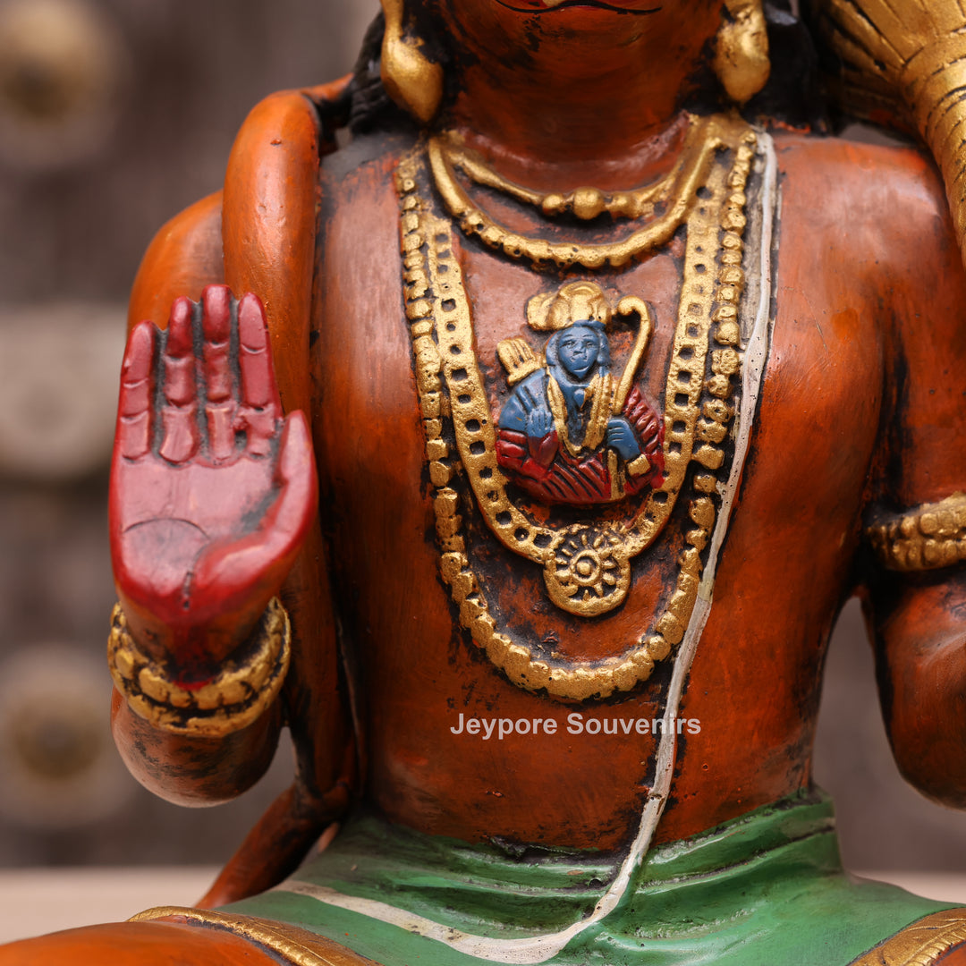 12" Handcrafted Brass Lord Hanuman Idol with Gada