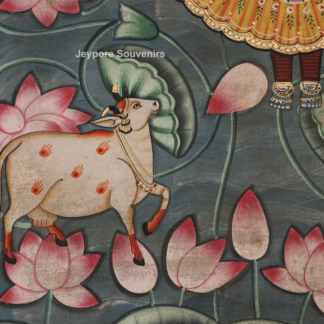 Shrinathji Lotus Garden - Pichwai Painting