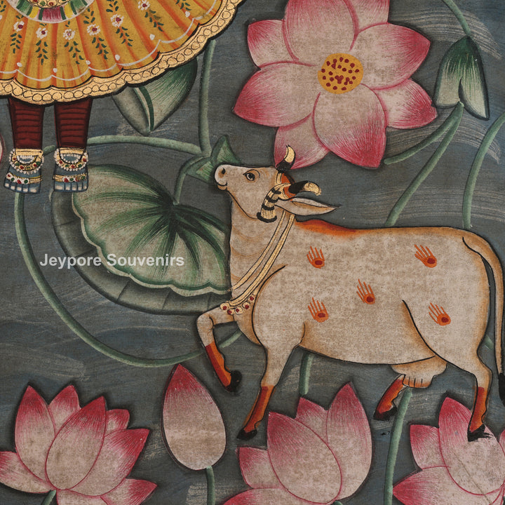 Shrinathji Lotus Garden - Pichwai Painting