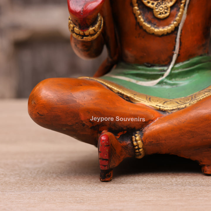 12" Handcrafted Brass Lord Hanuman Idol with Gada