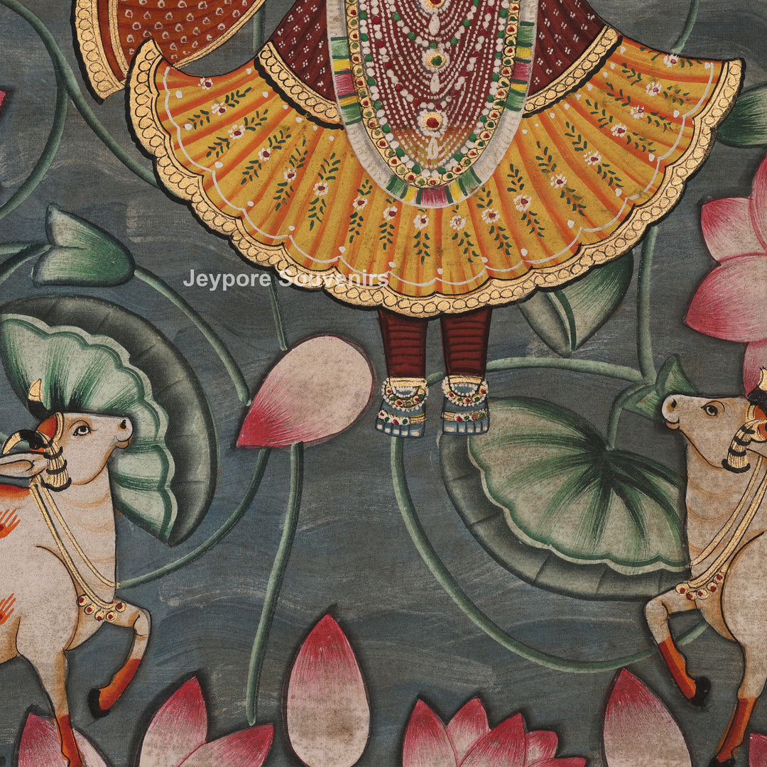 Shrinathji Lotus Garden - Pichwai Painting