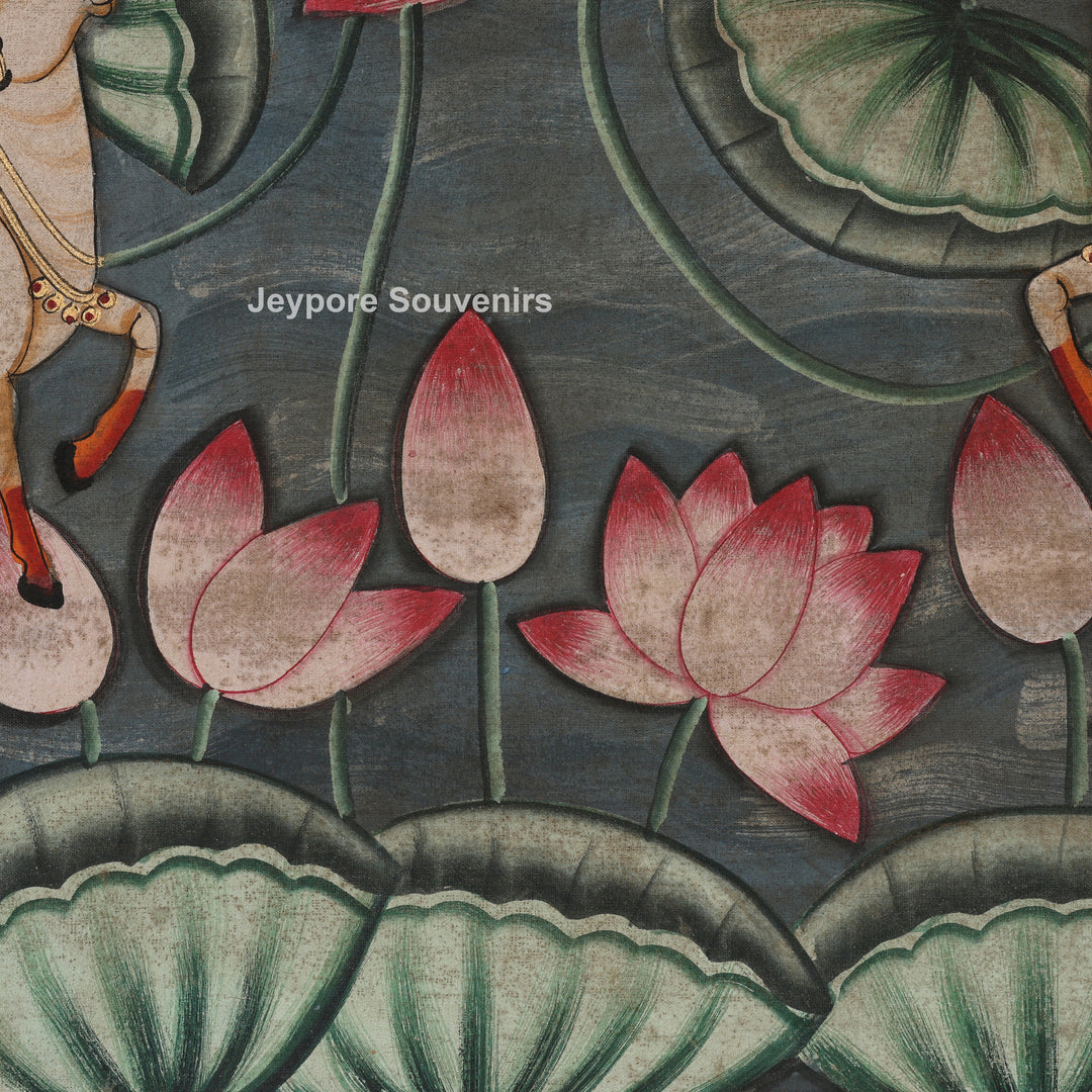 Shrinathji Lotus Garden - Pichwai Painting