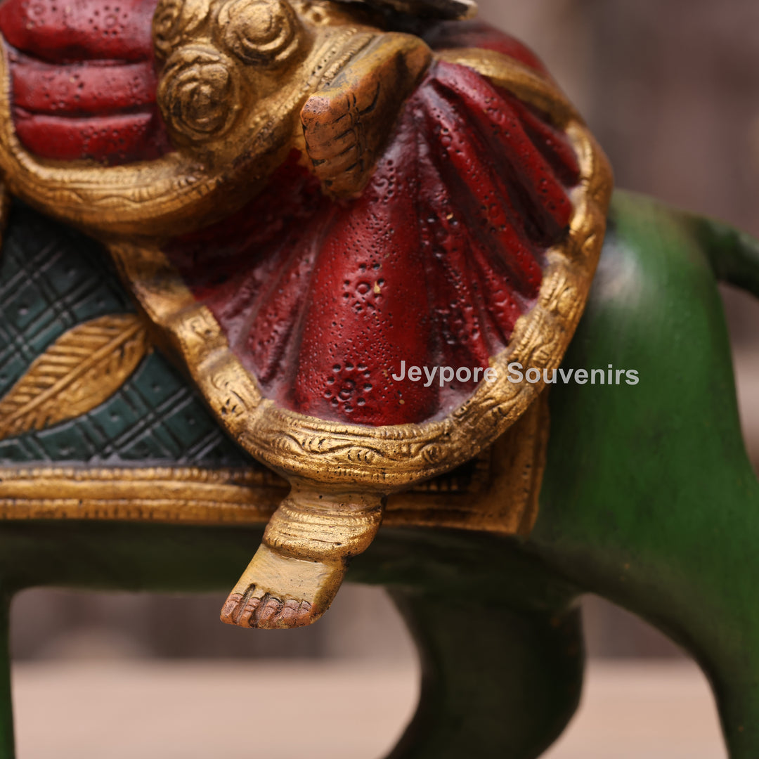 13" Handcrafted Brass Goddess Durga Idol on Lion