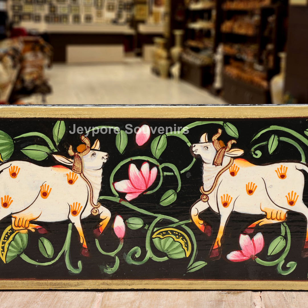 Hand-Painted Shrinathji Pichwai Decorative Wall Mirror Frame