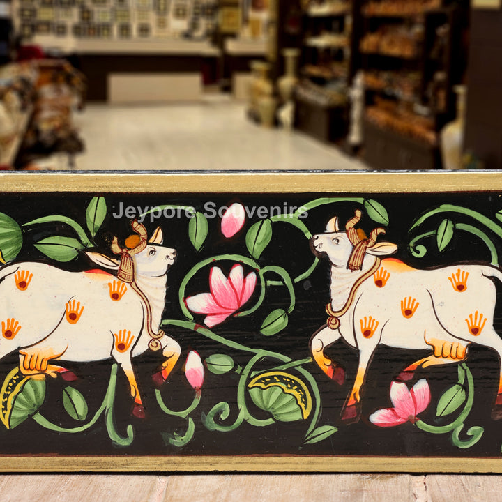 Hand-Painted Shrinathji Pichwai Decorative Wall Mirror Frame