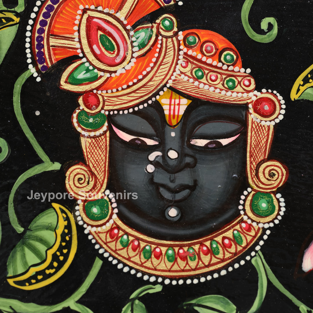 Hand-Painted Shrinathji Pichwai Decorative Wall Mirror Frame