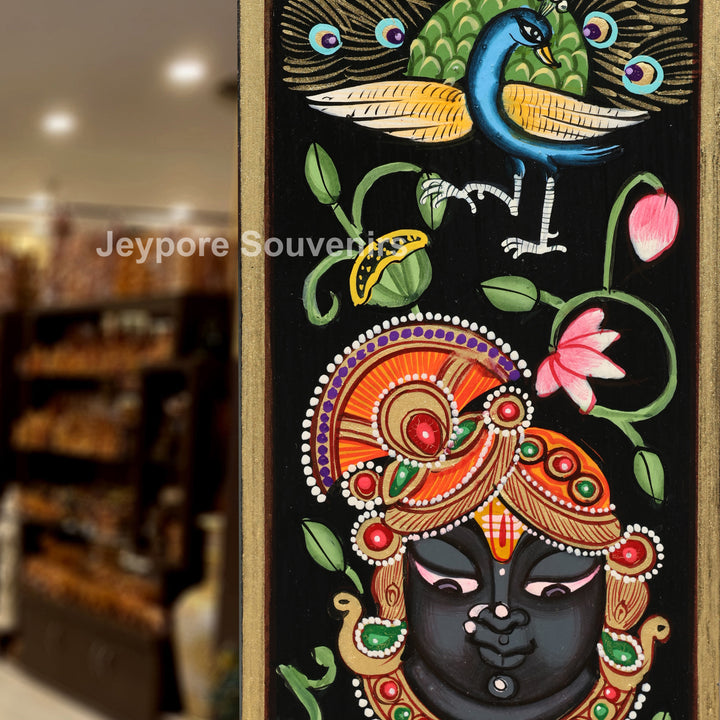 Hand-Painted Shrinathji Pichwai Decorative Wall Mirror Frame