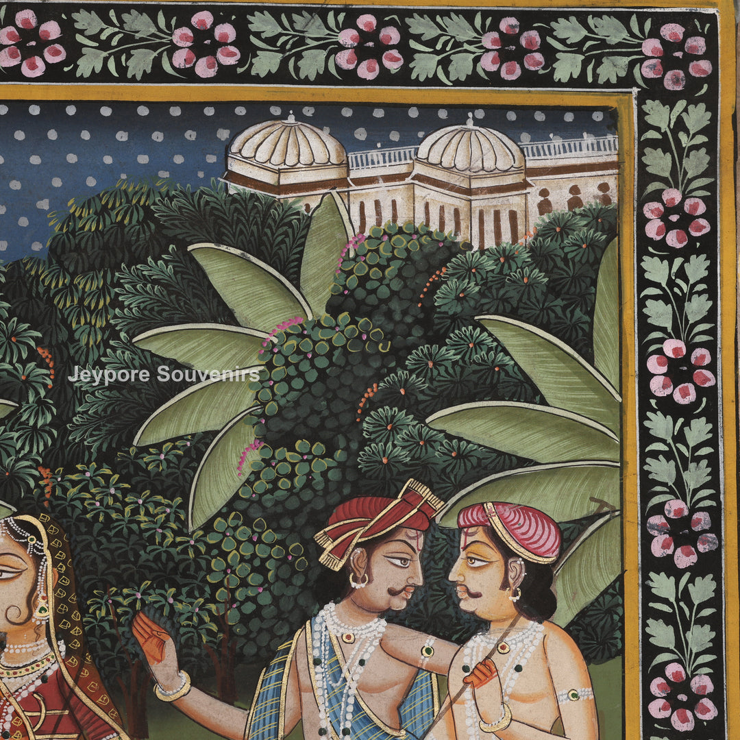 Shrinathji with Devotees &amp; Sacred Cows – Pichwai