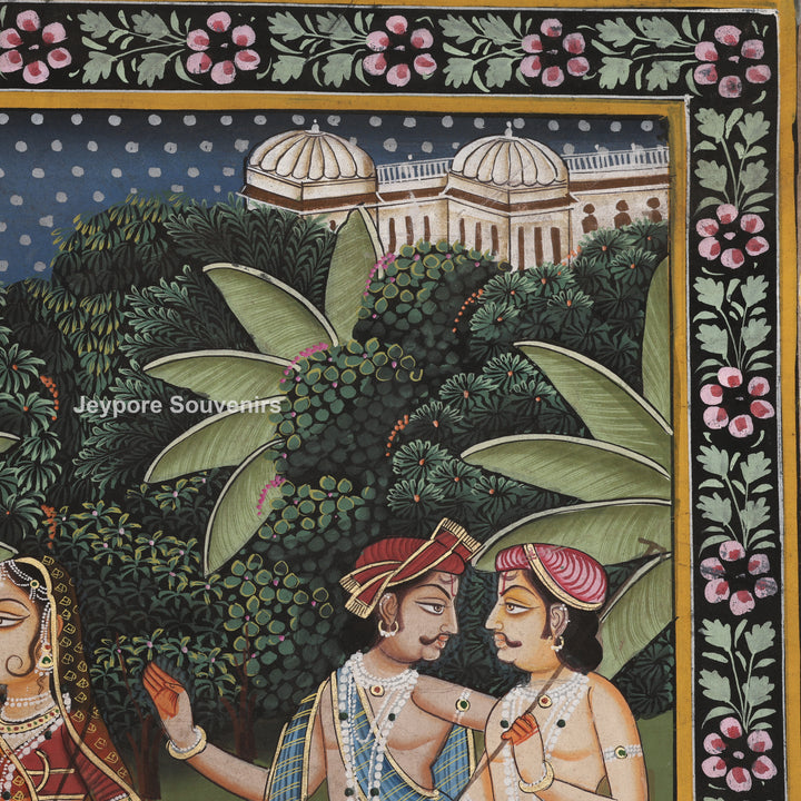 Shrinathji with Devotees &amp; Sacred Cows – Pichwai