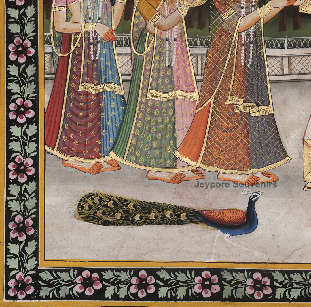 Shrinathji with Devotees &amp; Sacred Cows – Pichwai