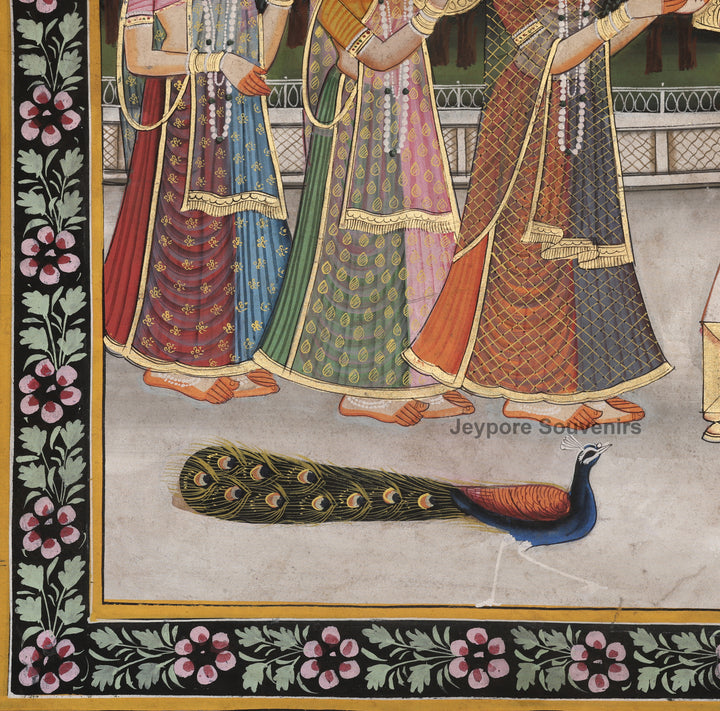 Shrinathji with Devotees &amp; Sacred Cows – Pichwai