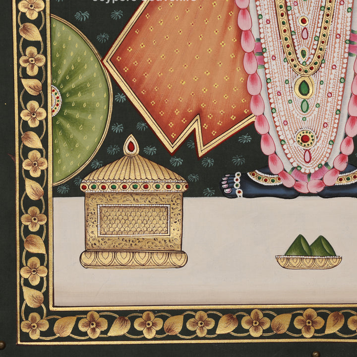 Shrinathji Pichwai Painting on Black Background –