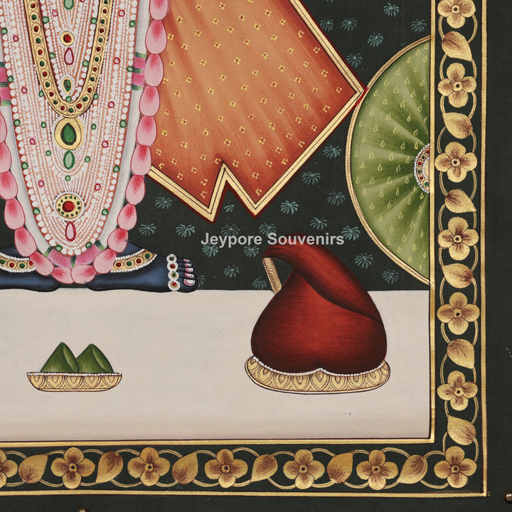 Shrinathji Pichwai Painting on Black Background –