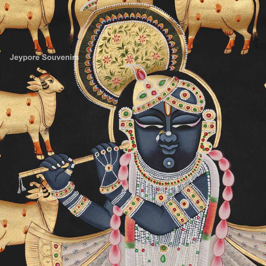 Shrinathji Featuring Sacred Cow - Pichwai
