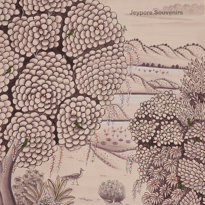 Lord Krishna Playing the Flute in a Lotus Garden – Pichwai