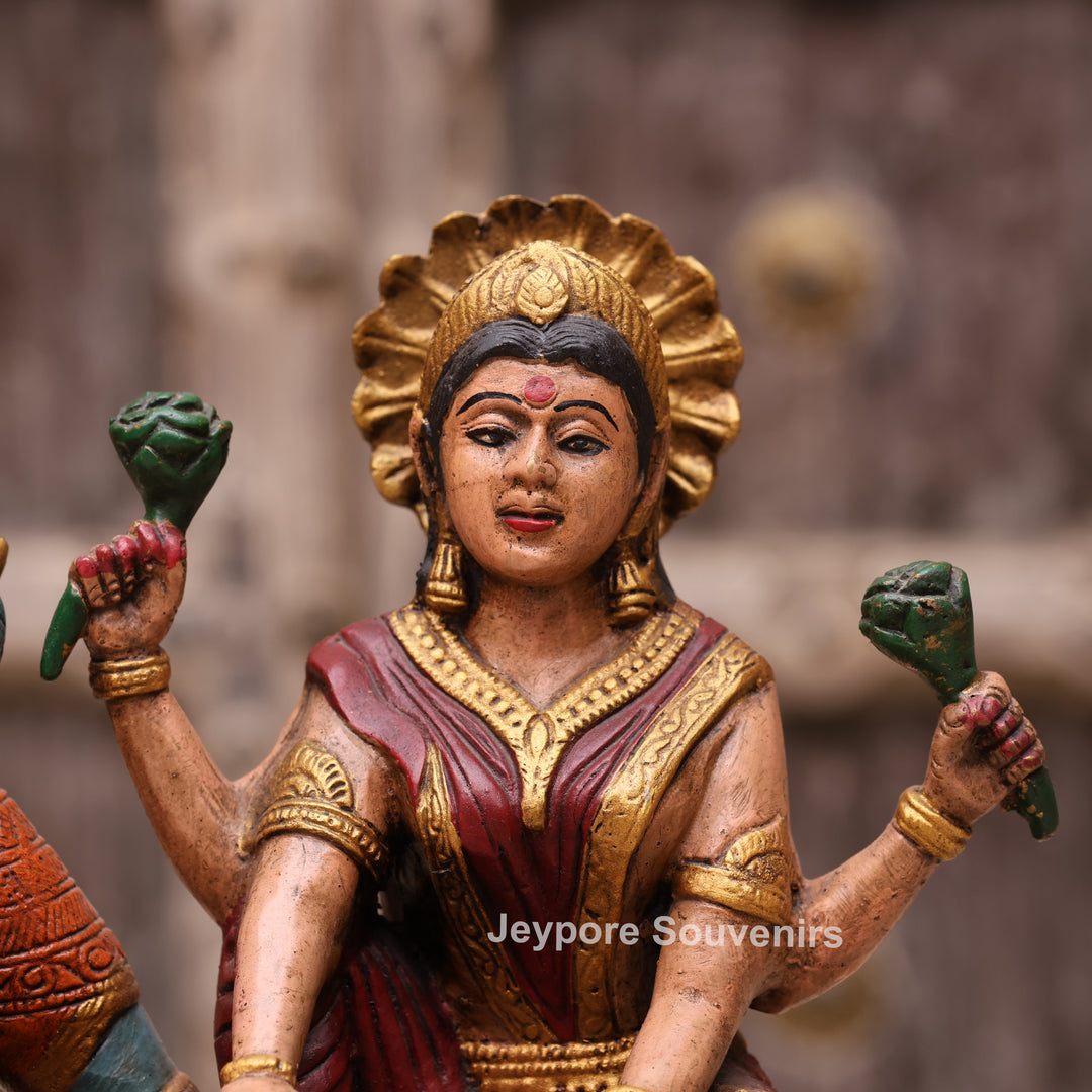 13" Handcrafted Vishnu Lakshmi Sheshnag Brass Statue