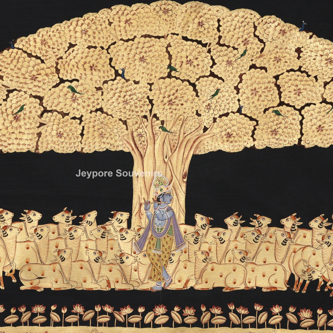 Shrinathji Under the Sacred Kadamba Tree – Pichwai