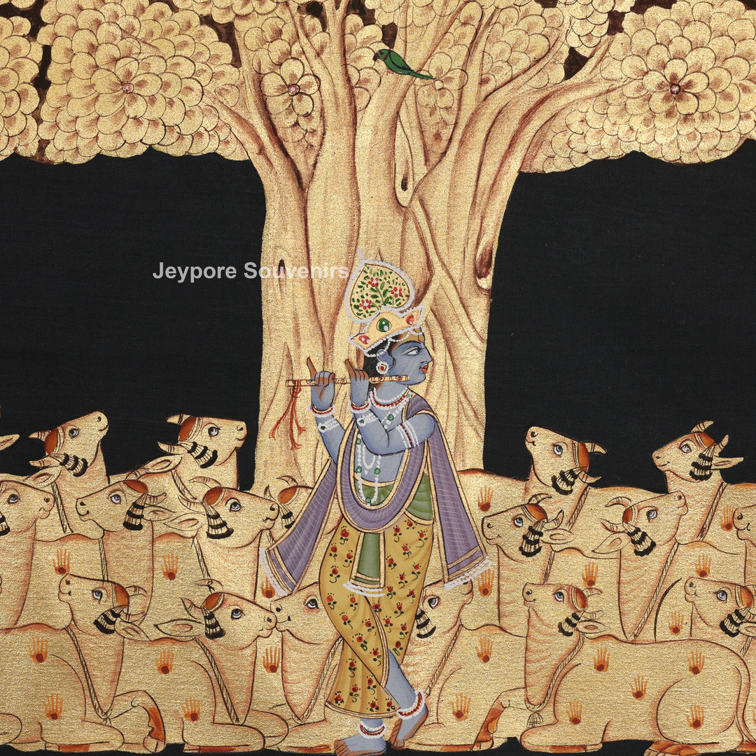 Shrinathji Under the Sacred Kadamba Tree – Pichwai