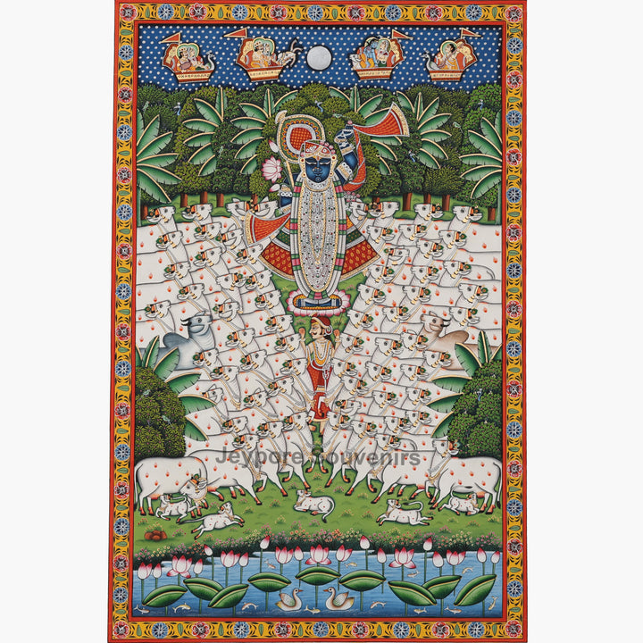 Shrinathji Encircled by Cows - Pichwai