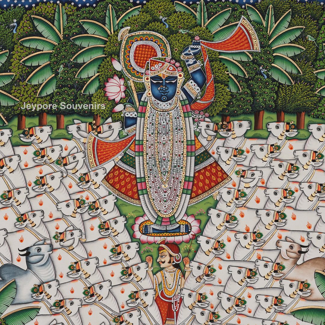 Shrinathji Encircled by Cows - Pichwai