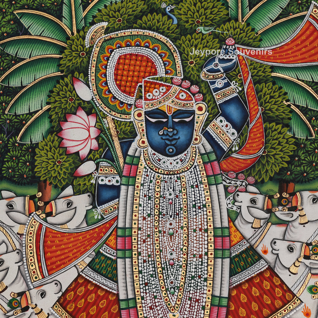 Shrinathji Encircled by Cows - Pichwai