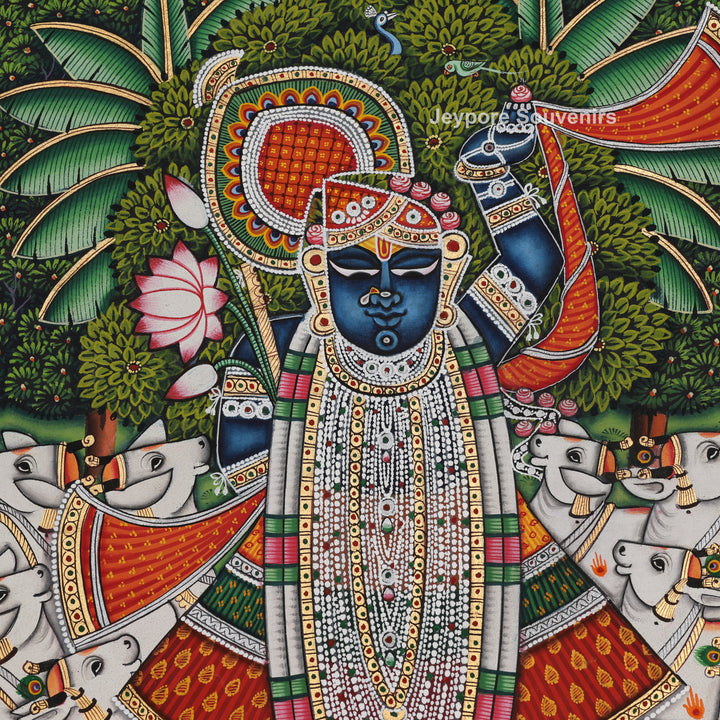 Shrinathji Encircled by Cows - Pichwai