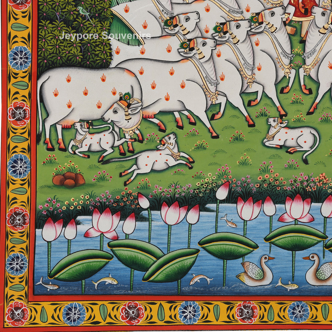Shrinathji Encircled by Cows - Pichwai