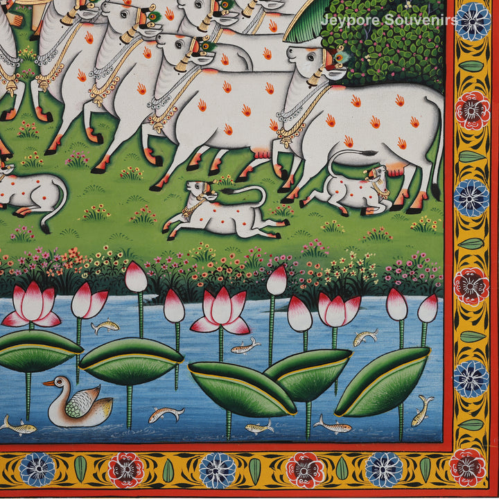 Shrinathji Encircled by Cows - Pichwai