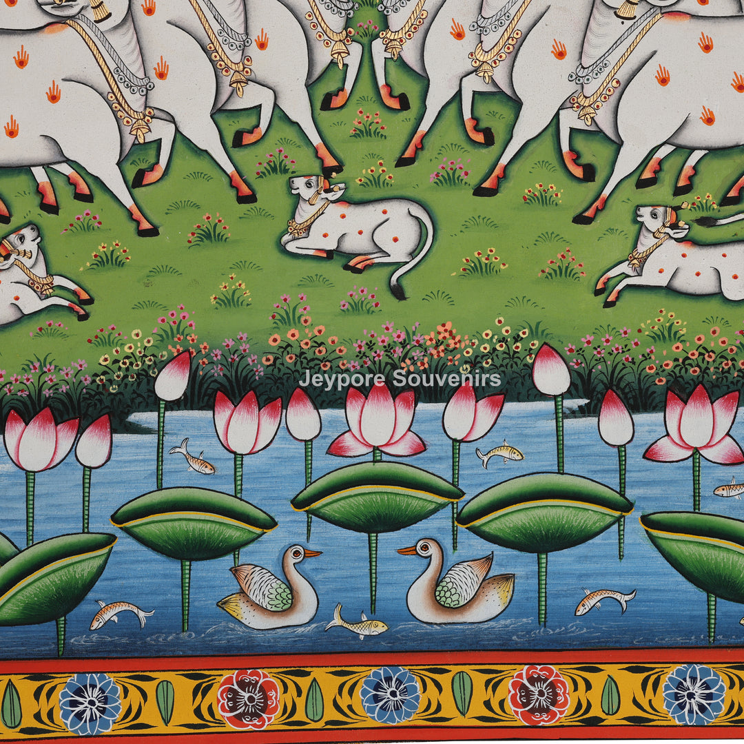Shrinathji Encircled by Cows - Pichwai