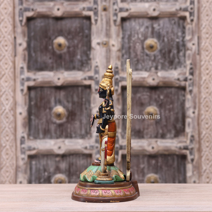 Handcrafted Tirupati Balaji Brass Statue with Shankh &amp; Chakra