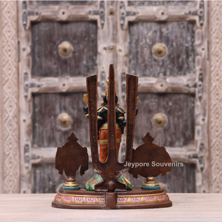 Handcrafted Tirupati Balaji Brass Statue with Shankh &amp; Chakra