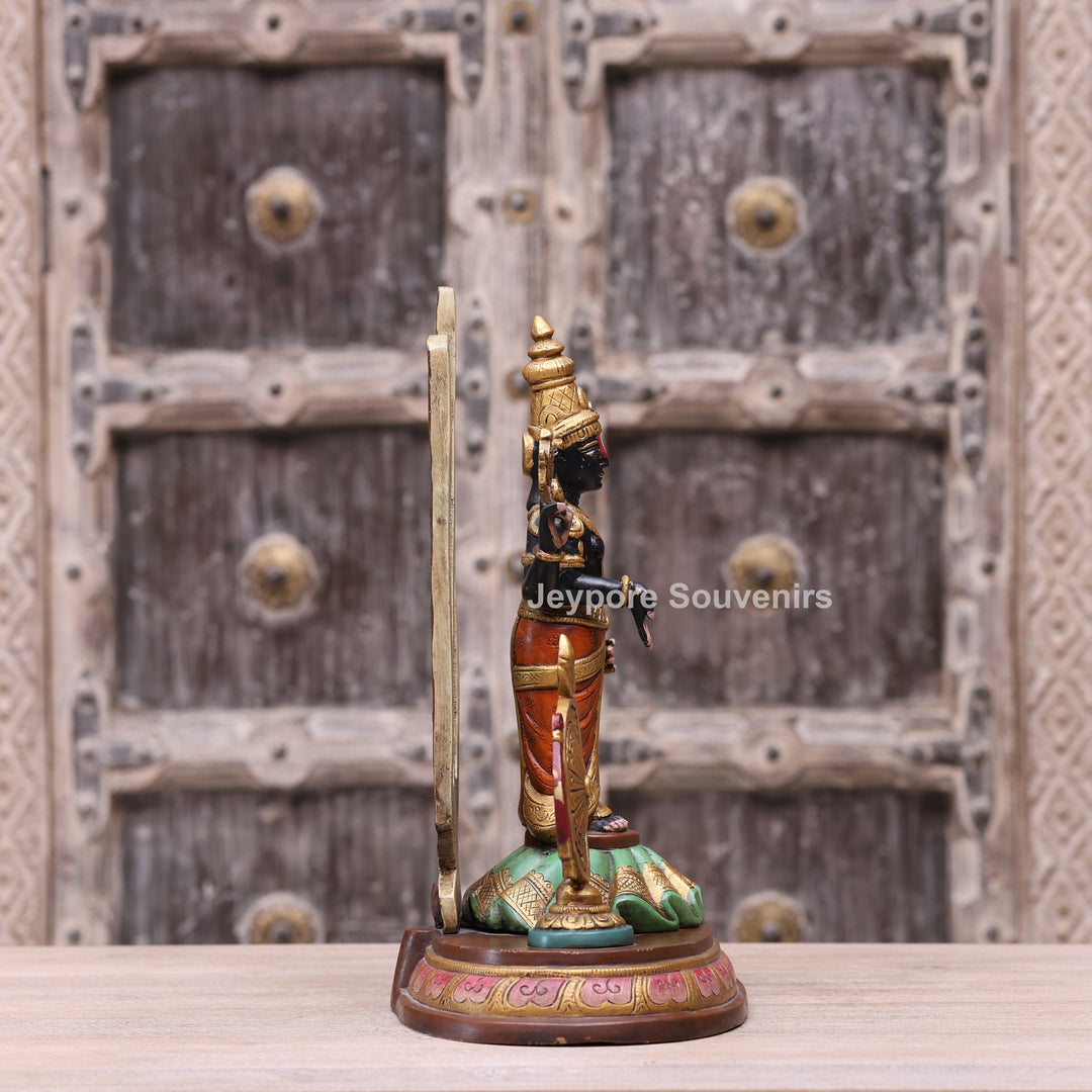 Handcrafted Tirupati Balaji Brass Statue with Shankh &amp; Chakra