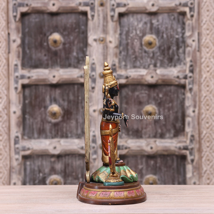 Handcrafted Tirupati Balaji Brass Statue with Shankh &amp; Chakra