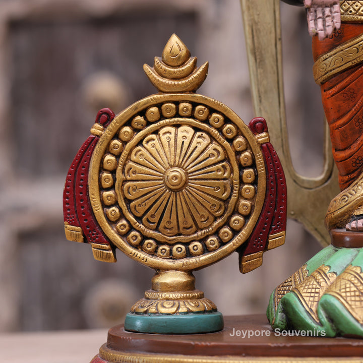 Handcrafted Tirupati Balaji Brass Statue with Shankh &amp; Chakra