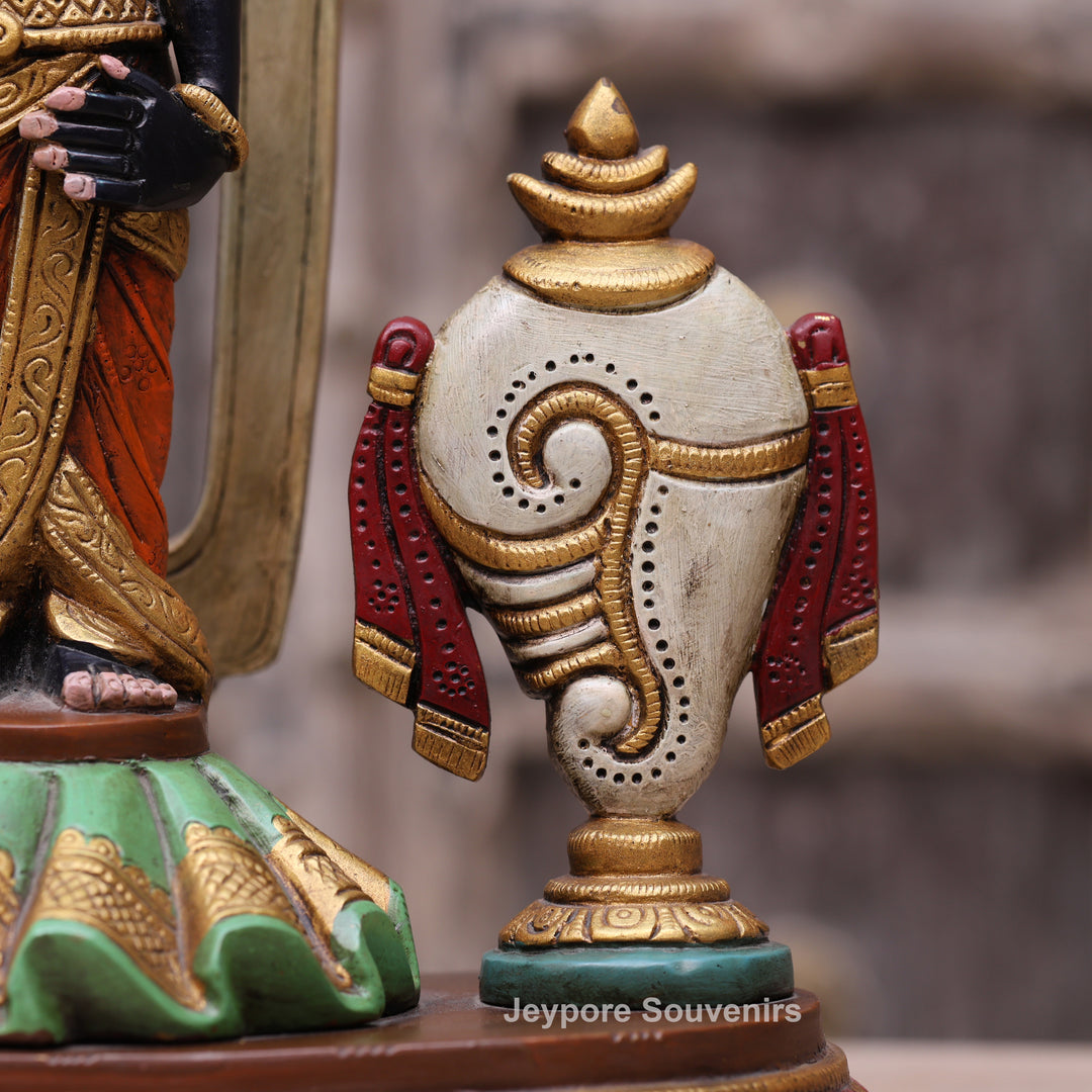 Handcrafted Tirupati Balaji Brass Statue with Shankh &amp; Chakra