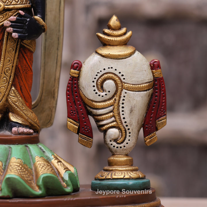 Handcrafted Tirupati Balaji Brass Statue with Shankh &amp; Chakra