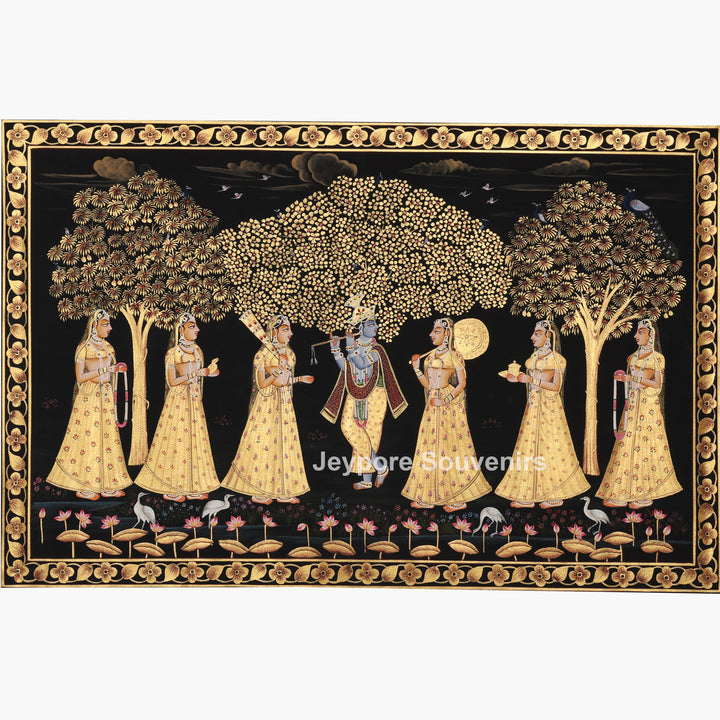 Lord Krishna Raas Leela - Pichwai Painting