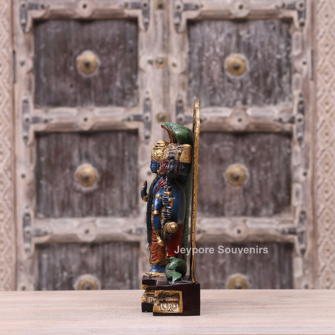 Handcrafted Multicolor Dashavatara Vishwaroopam Lord Vishnu Brass Statue