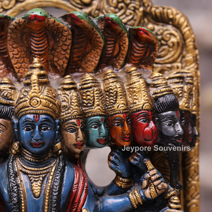 Handcrafted Multicolor Dashavatara Vishwaroopam Lord Vishnu Brass Statue